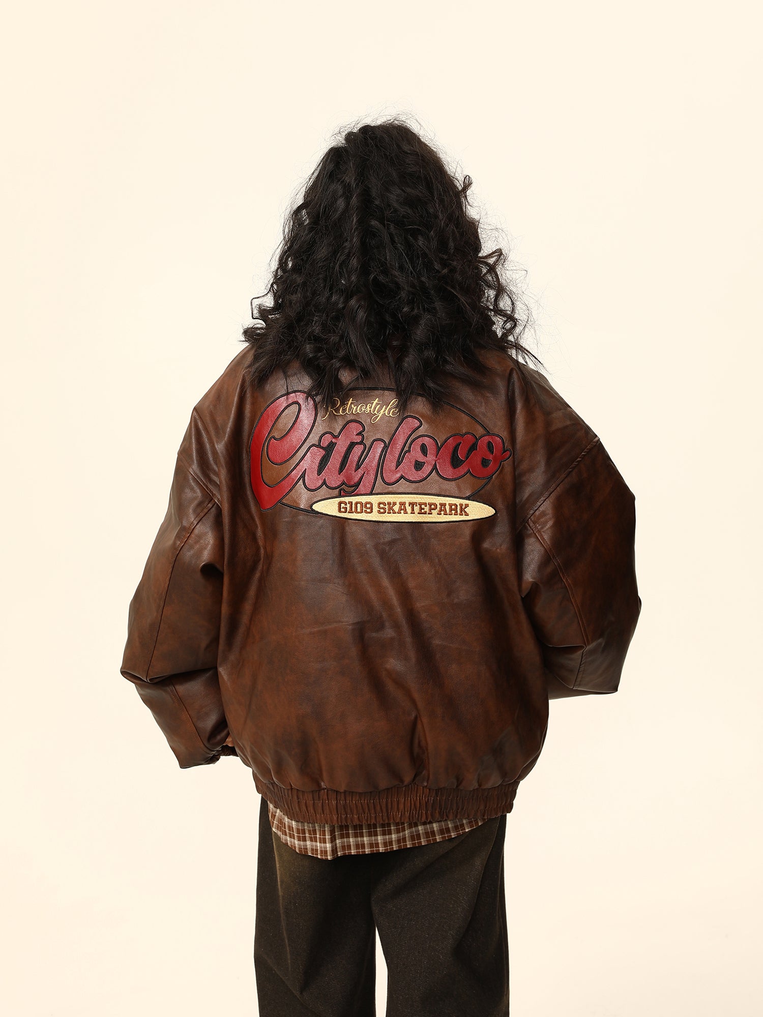 QS294A retro leather jacket