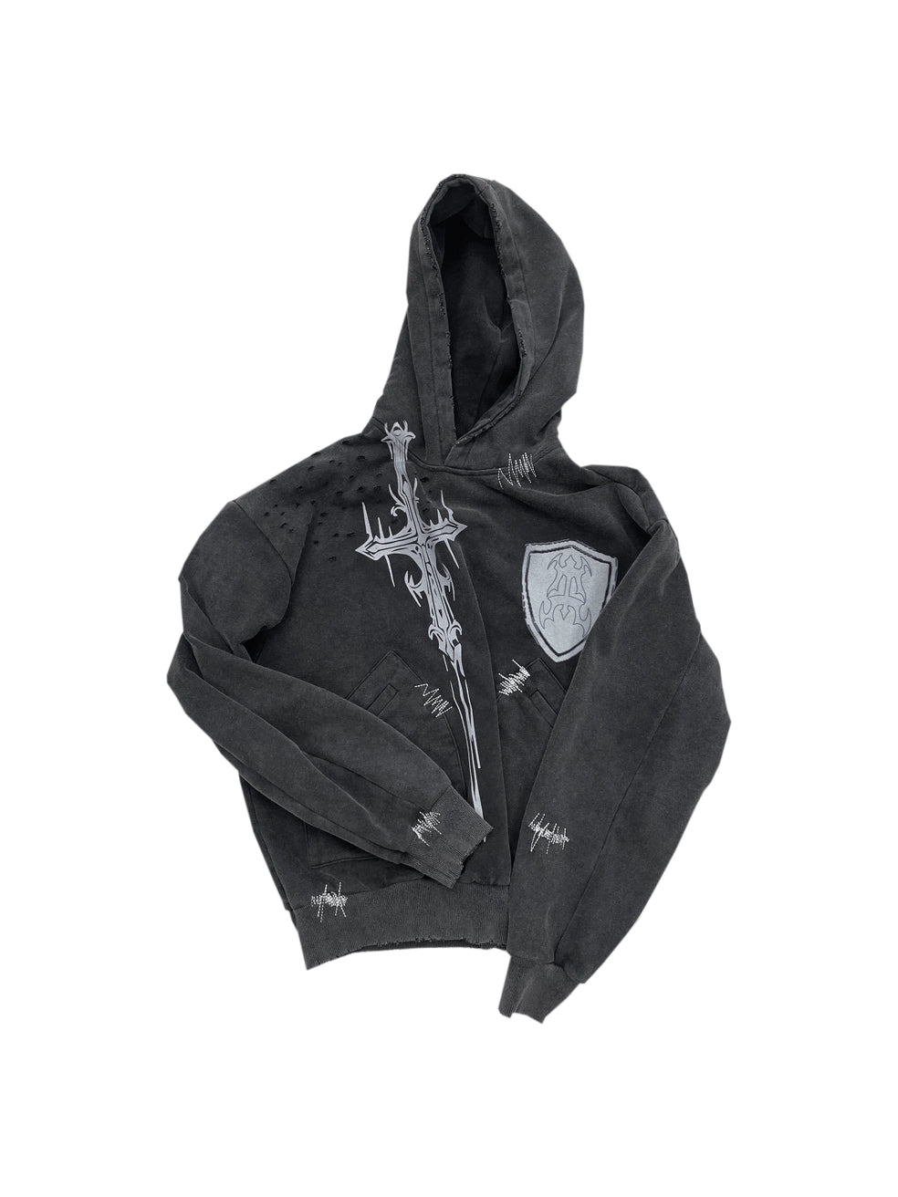 QS032B damage hoodie