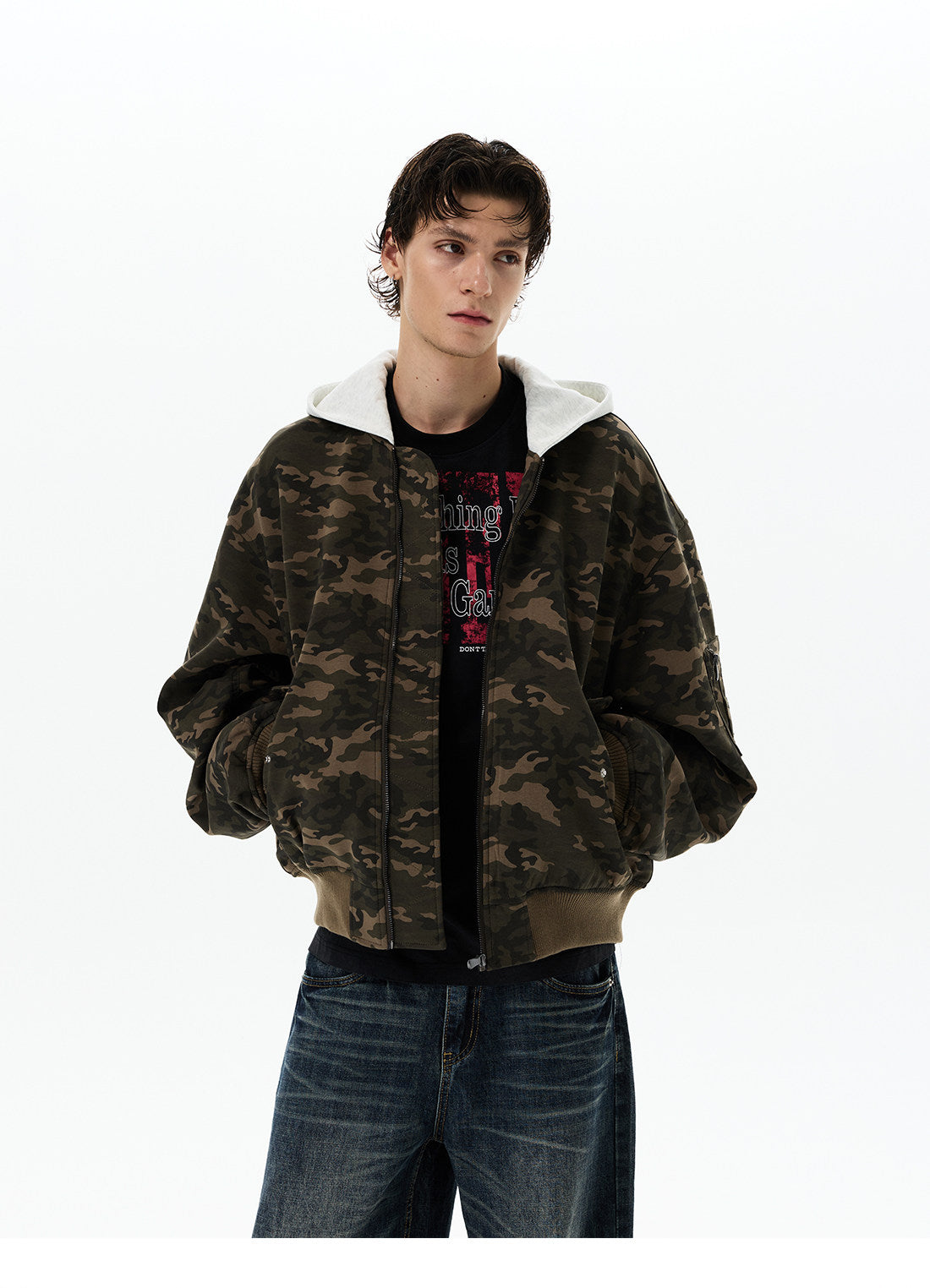 QS676B CAMOUFLAGE HOODIE JACKET