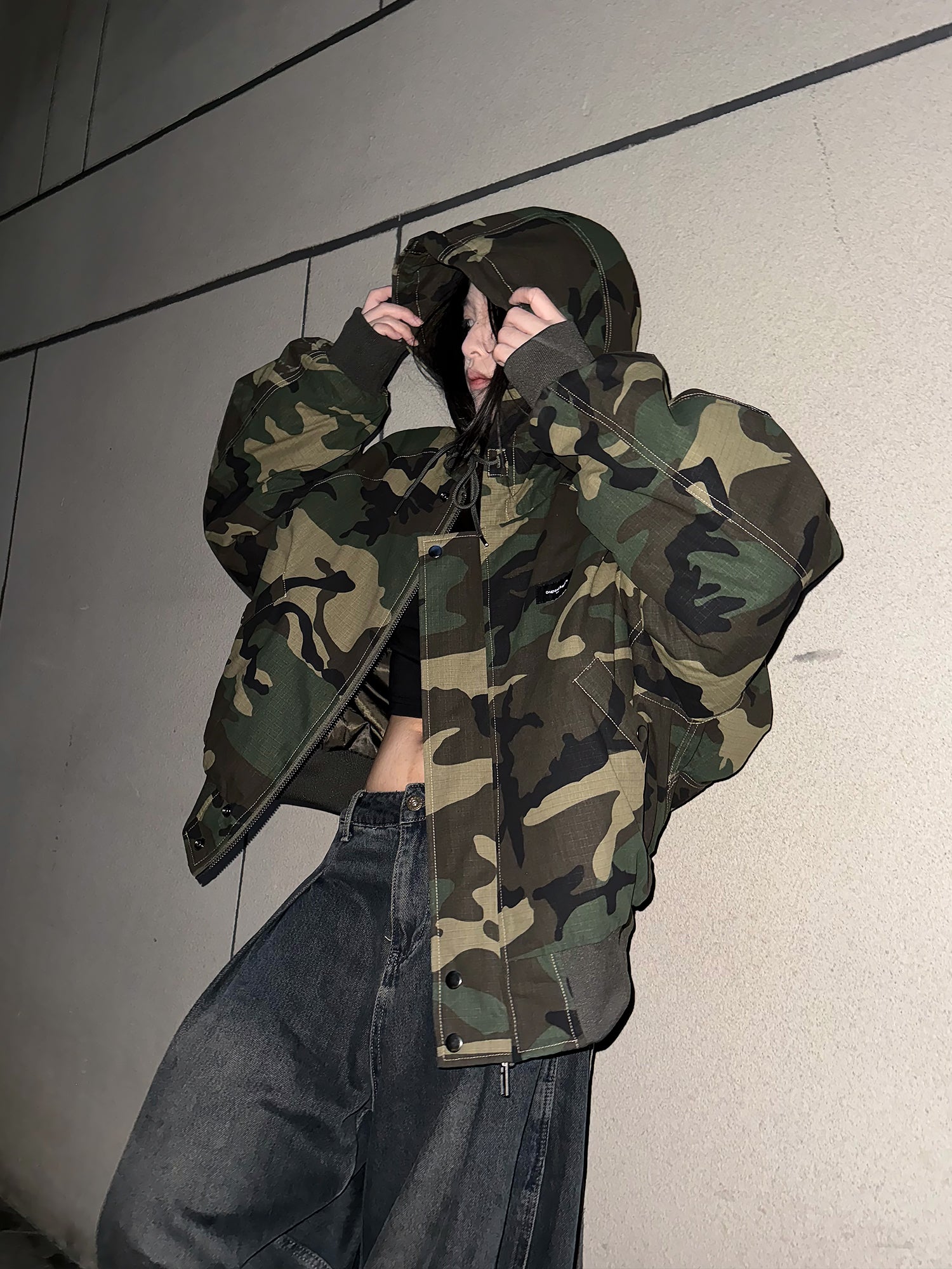 QS104B camouflage hoodie jacket