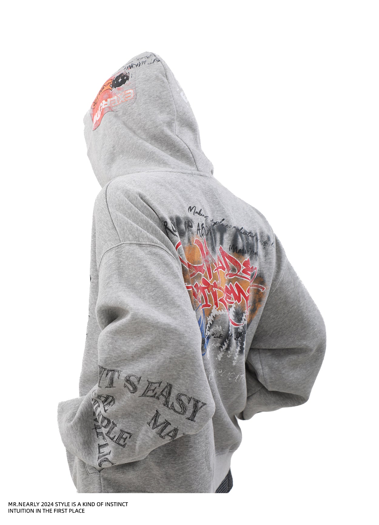 QS846A graffiti zip hoodie