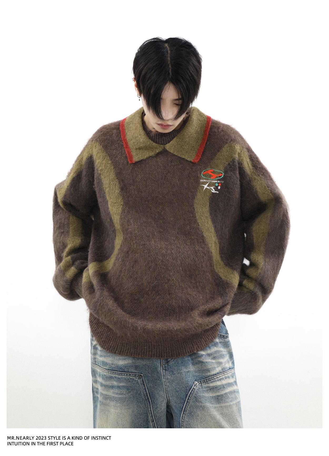 QS358A contrast sweater