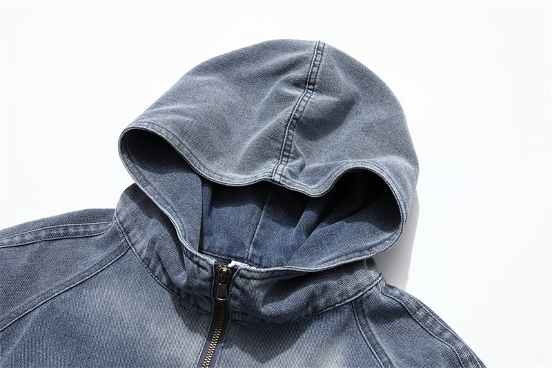 SULLEN TOKYO ］DENIM SHORT ZIP HOODIE