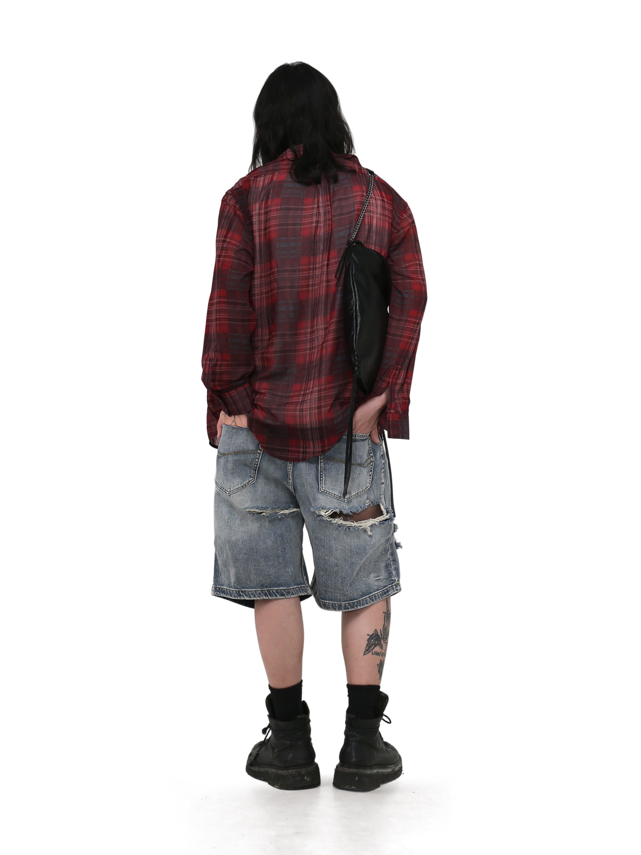 QS762A sheer check shirts