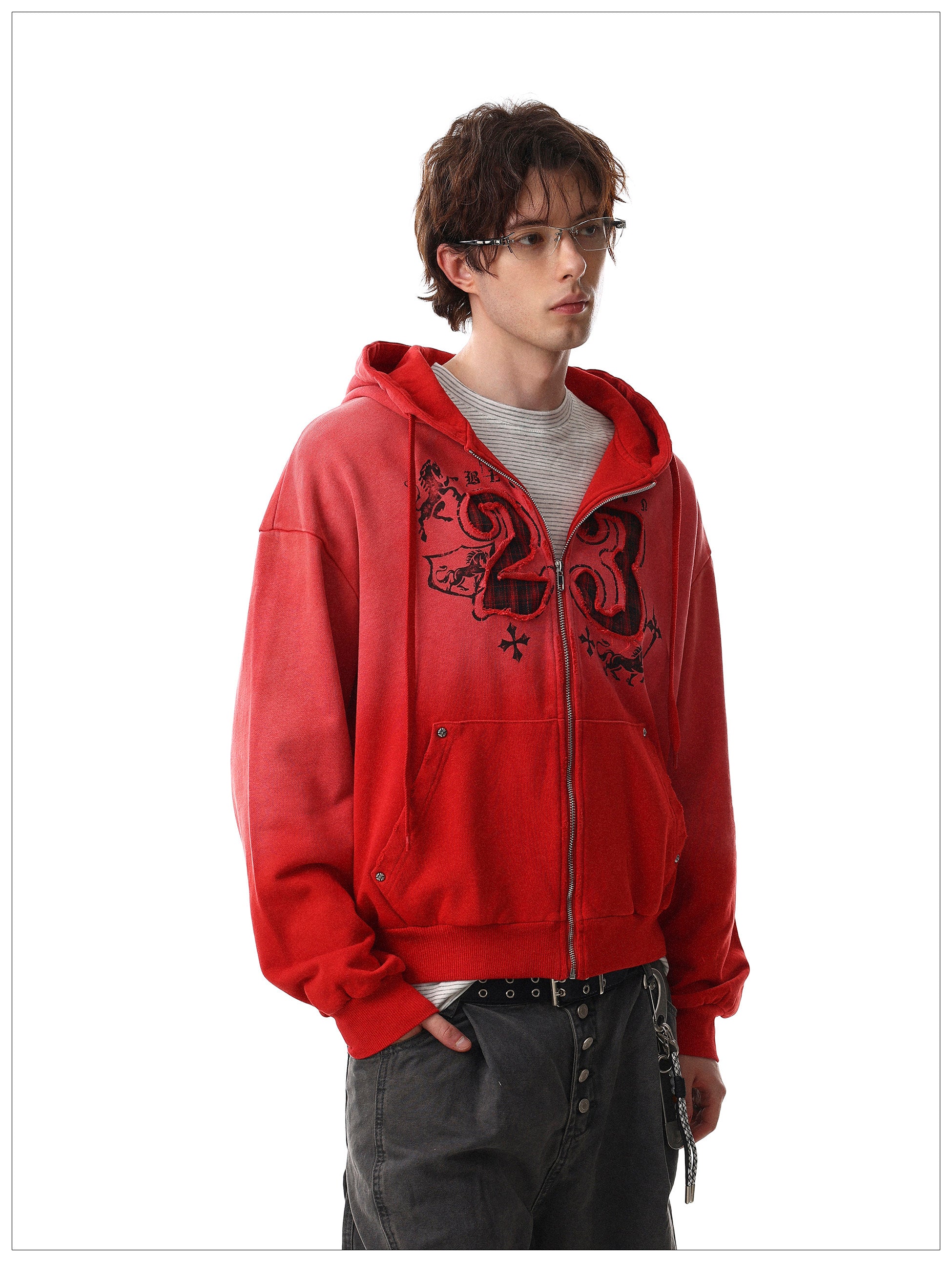 QS694B zip hoodie