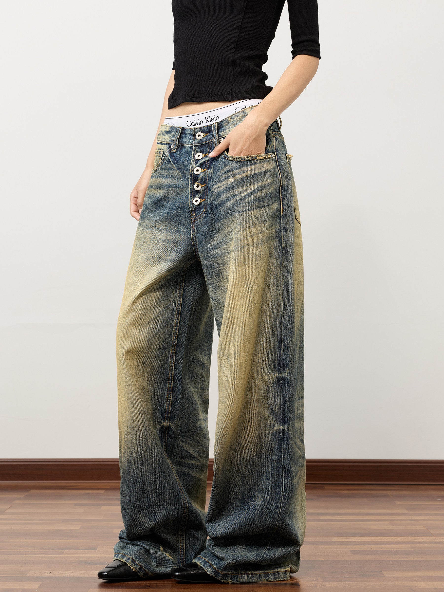 QS758B wash denim