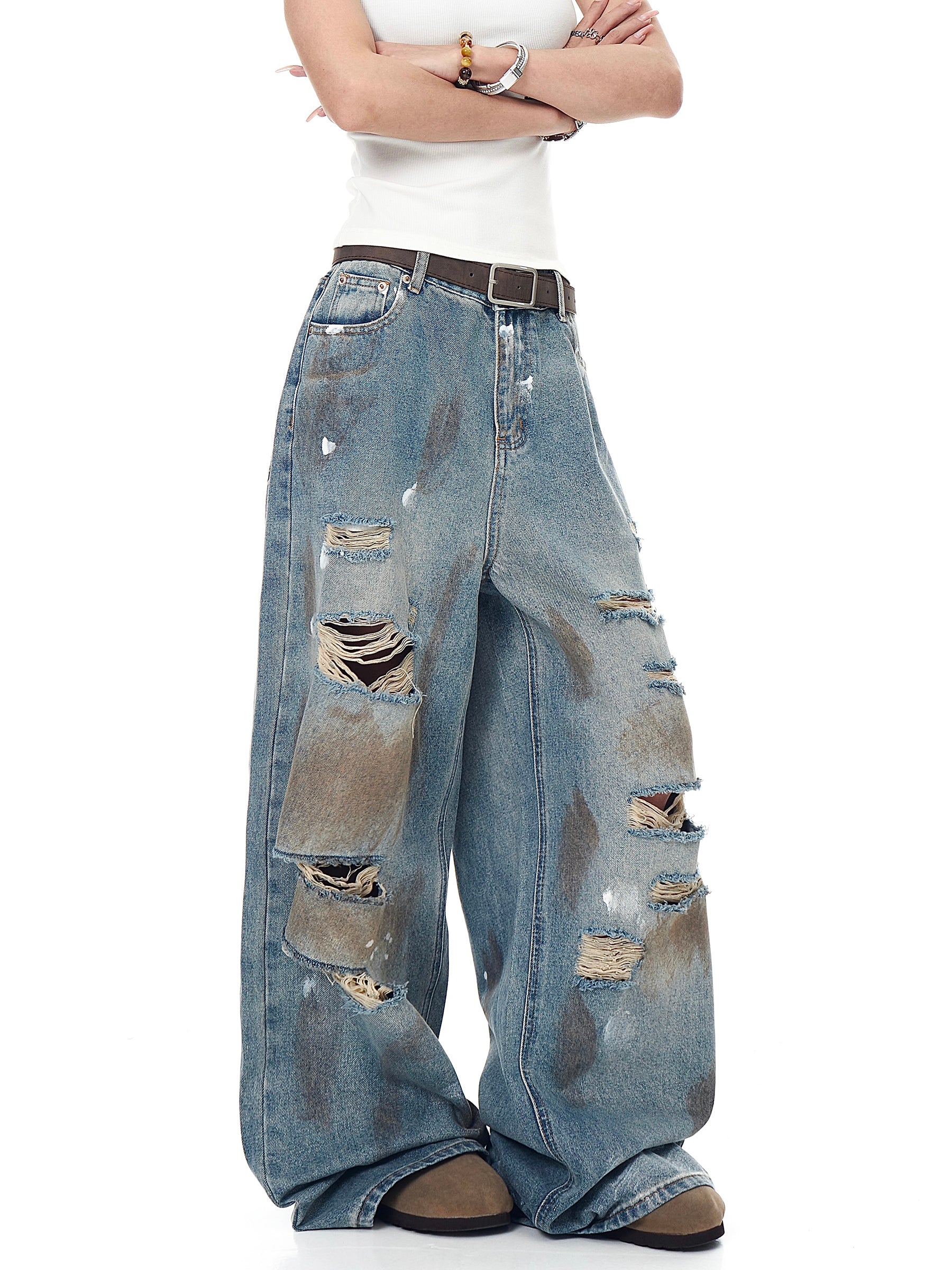 QS555B damage denim