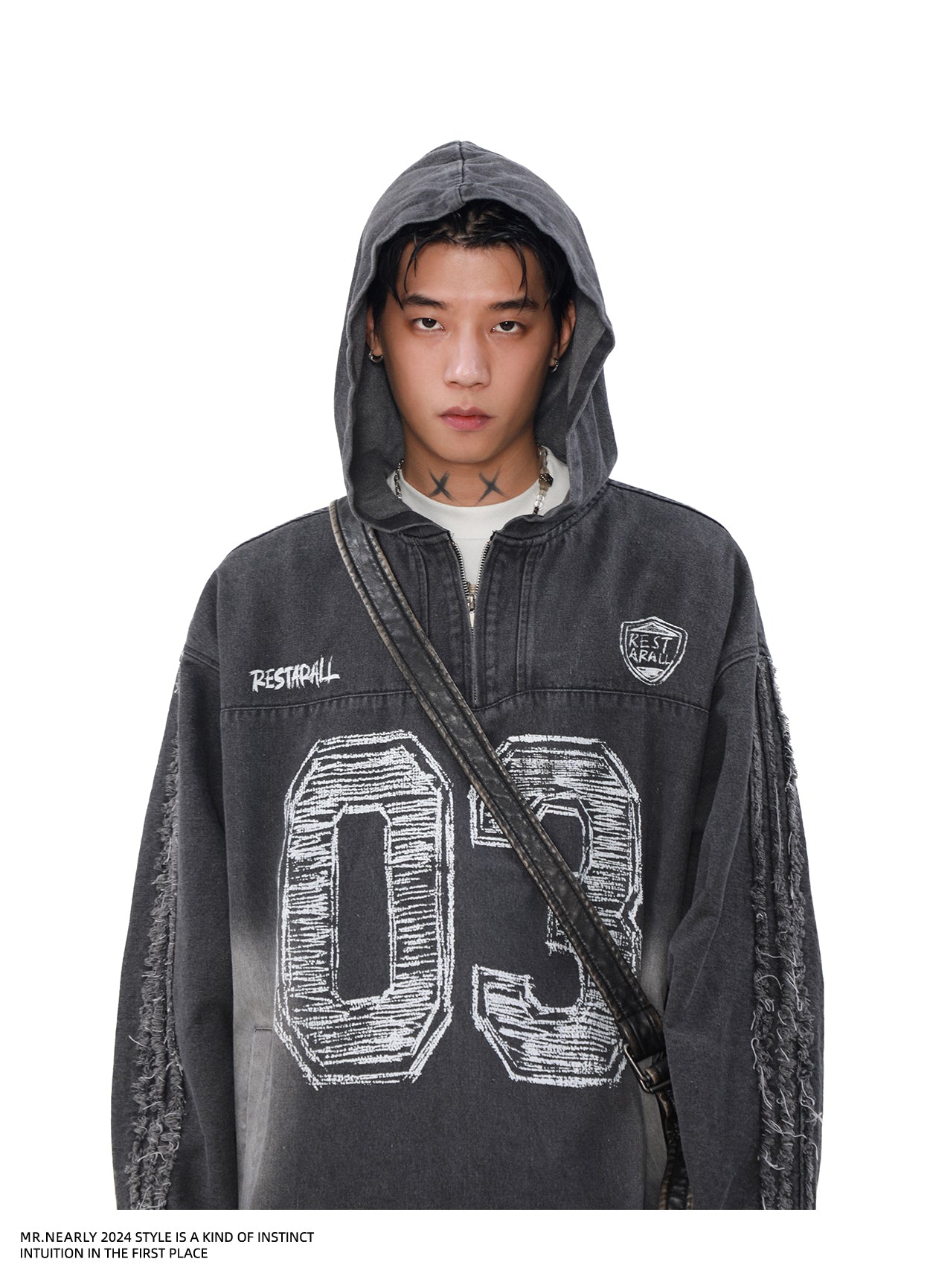 QS847A denim hoodie