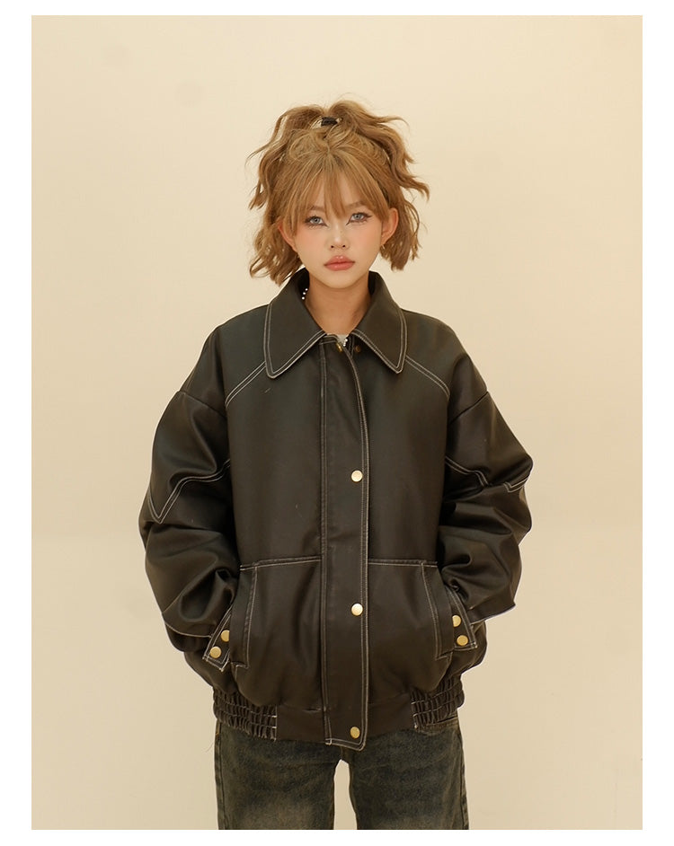 QS318A LEATHER JACKET