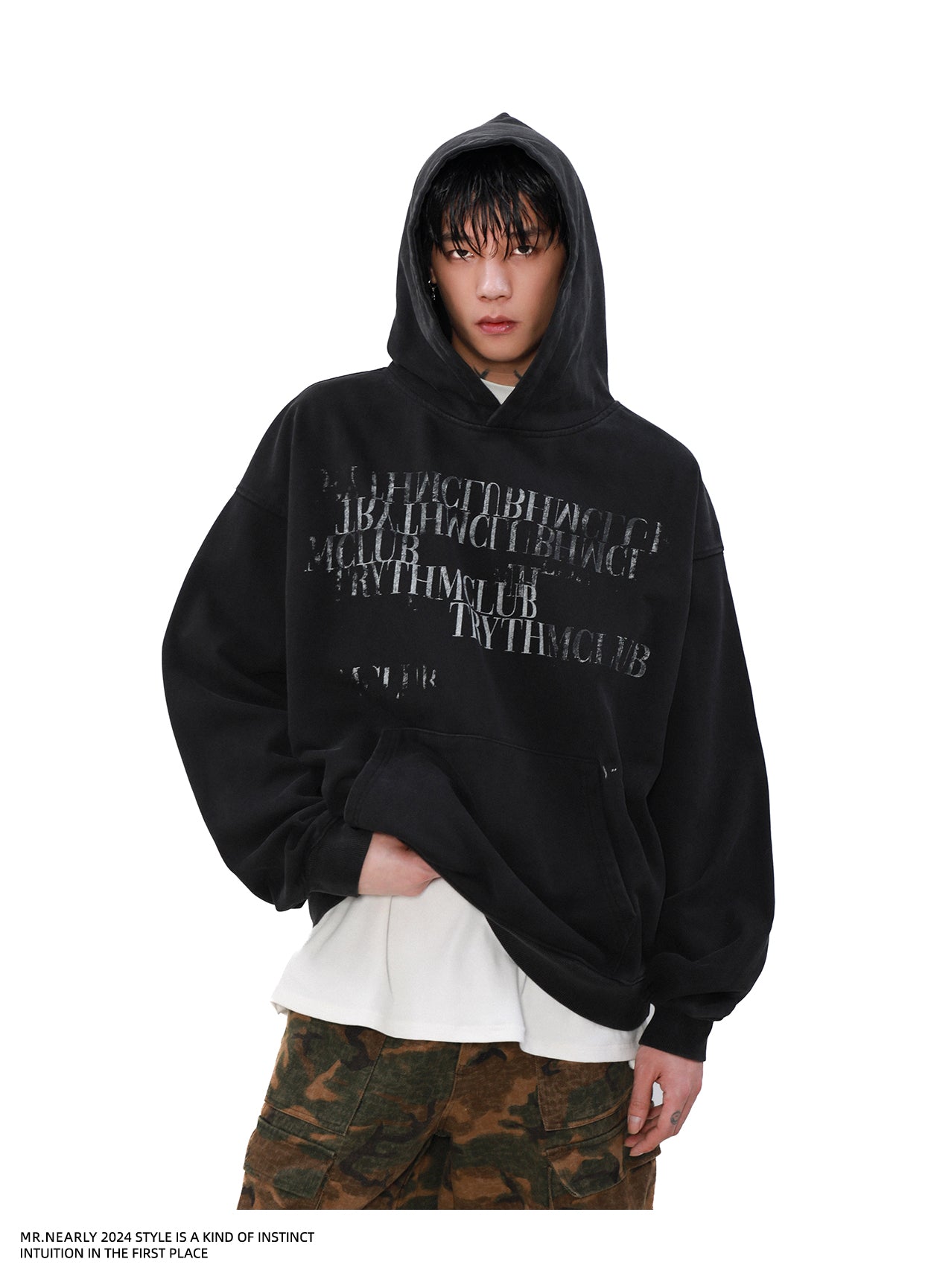 QS877A print hoodie