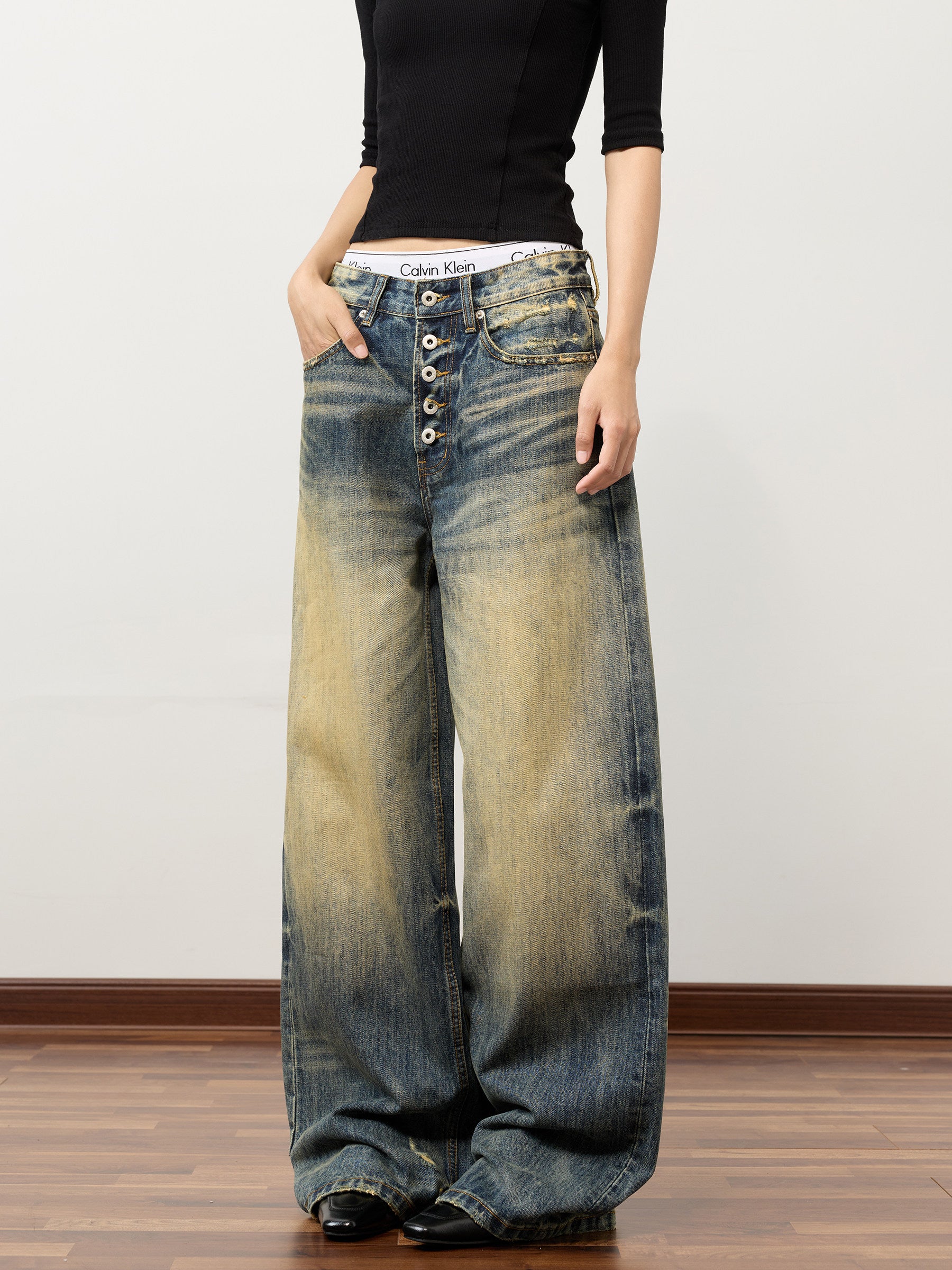 QS758B wash denim