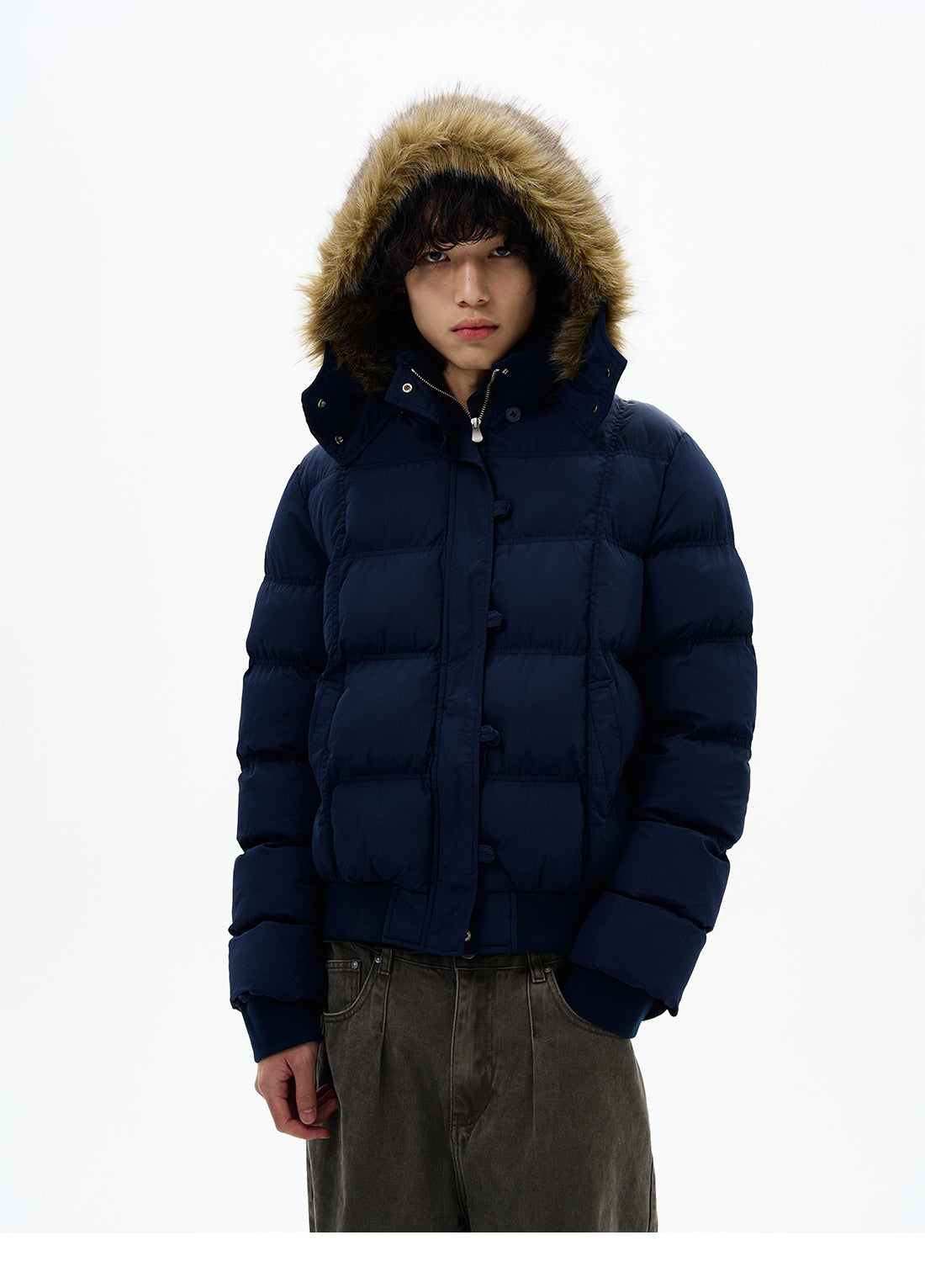 QS659B fur hoodie jacket