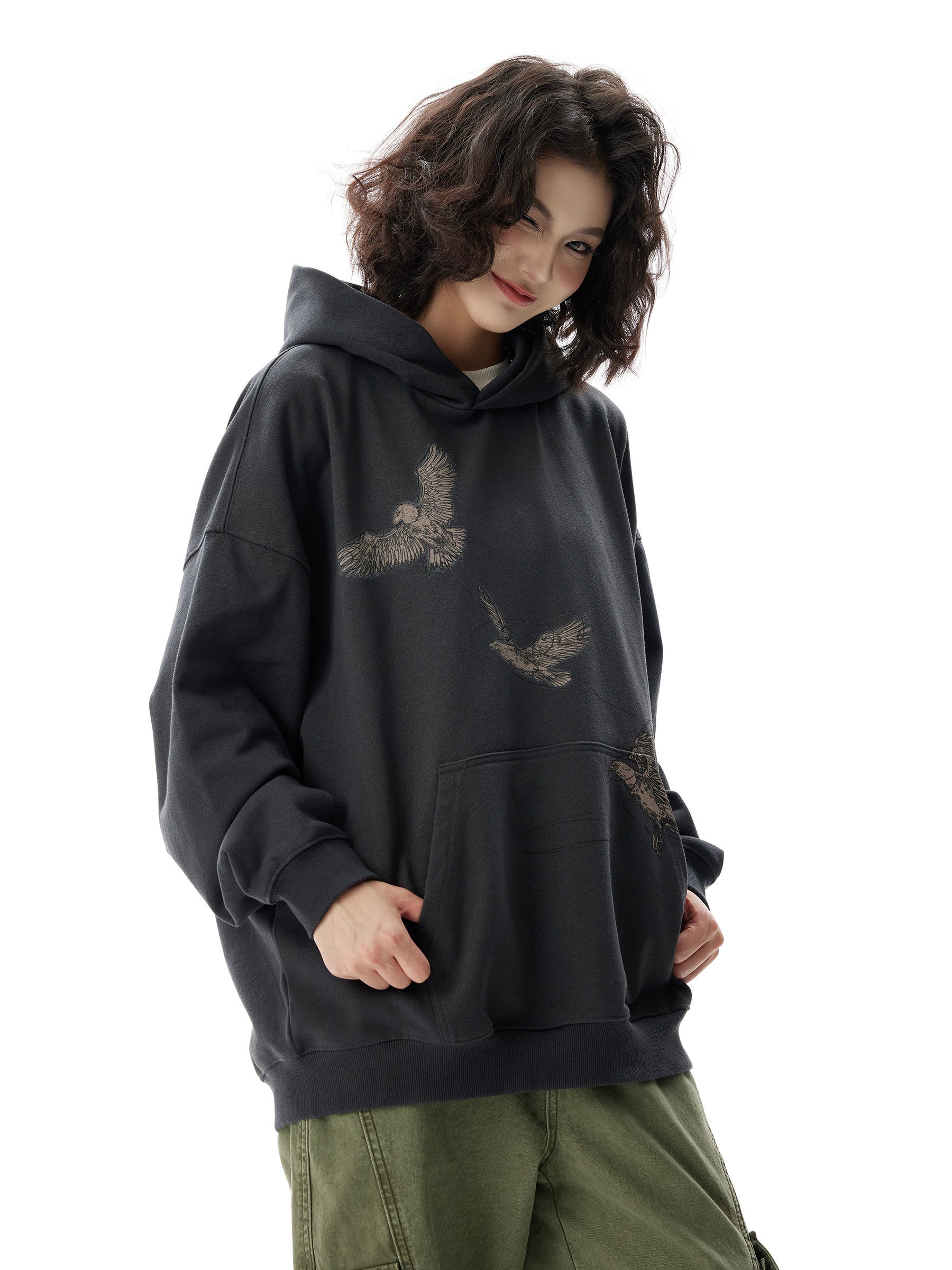 QS010B print hoodie