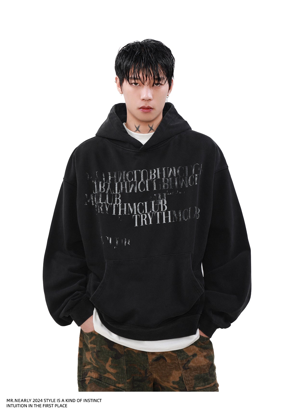 QS877A print hoodie