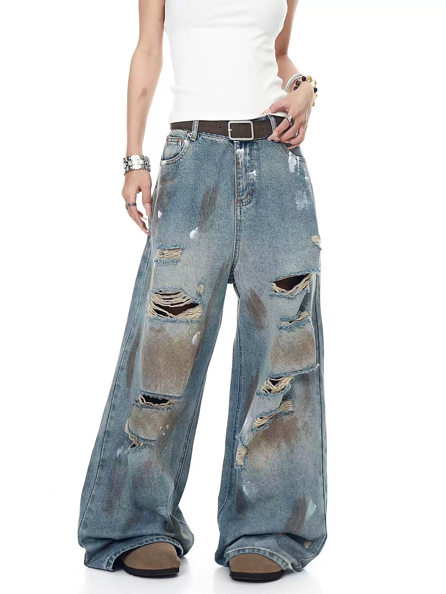 QS555B damage denim
