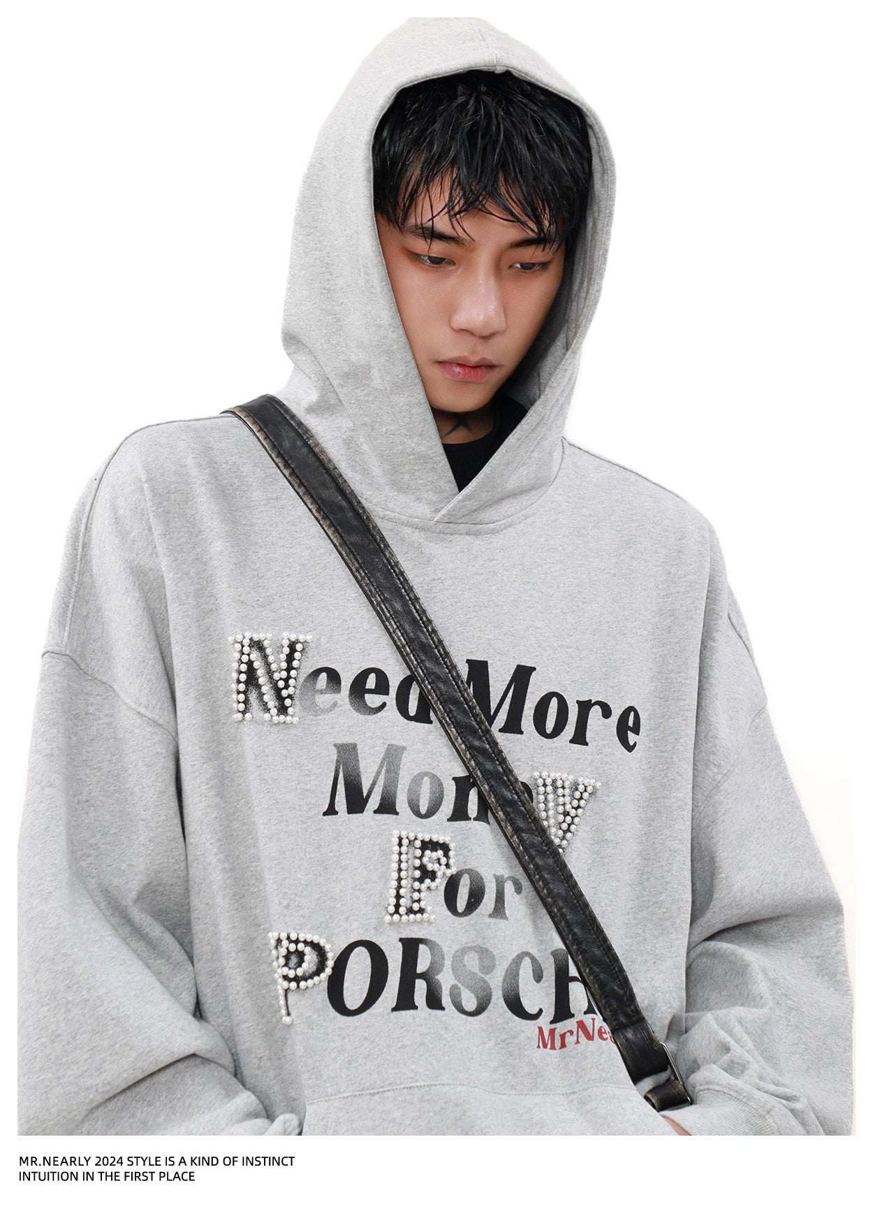 QS918A pearl letter hoodie