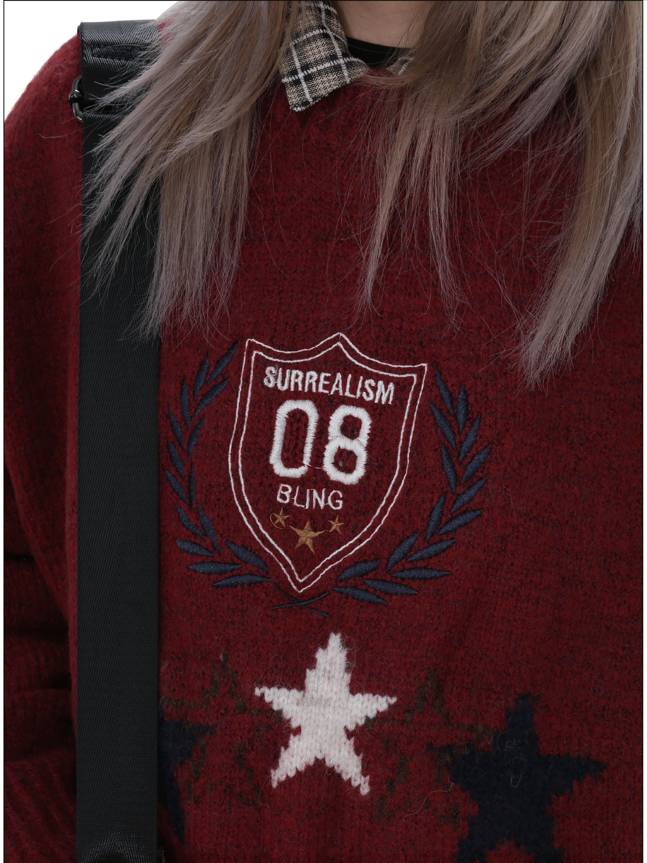 QS158B retro jacquard knit