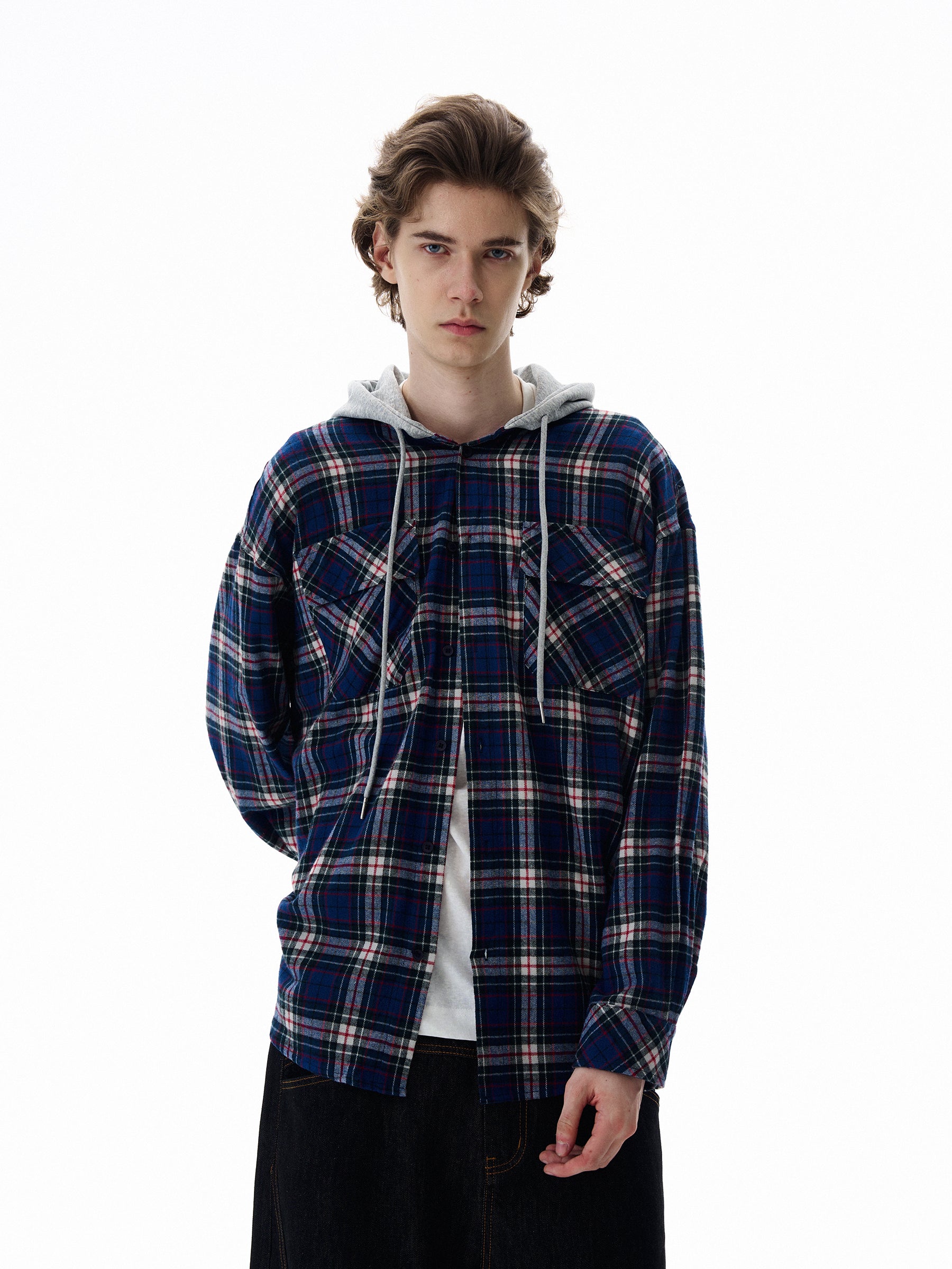 QS598B hoodie check shirts