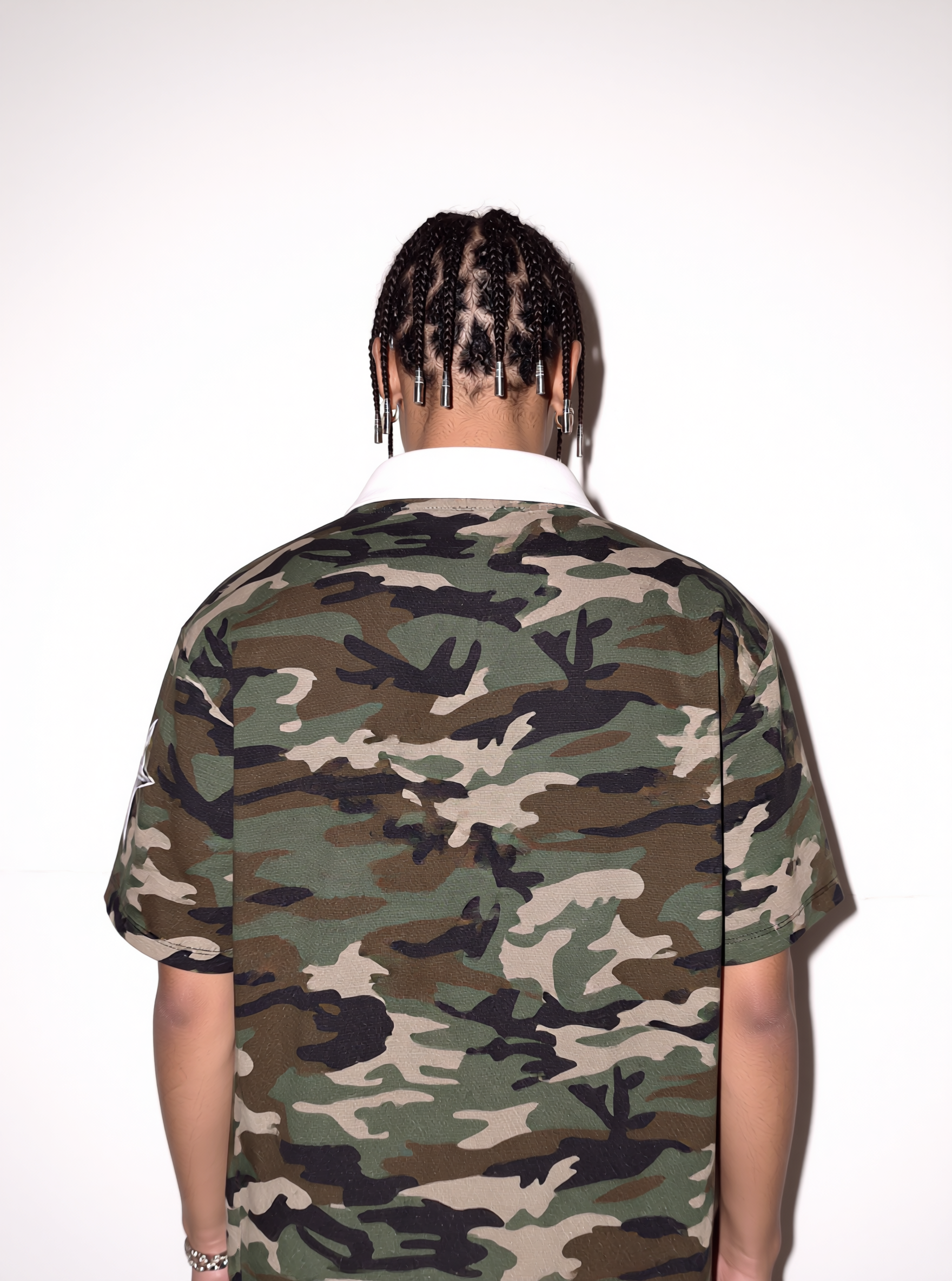 QS864B camo polo top