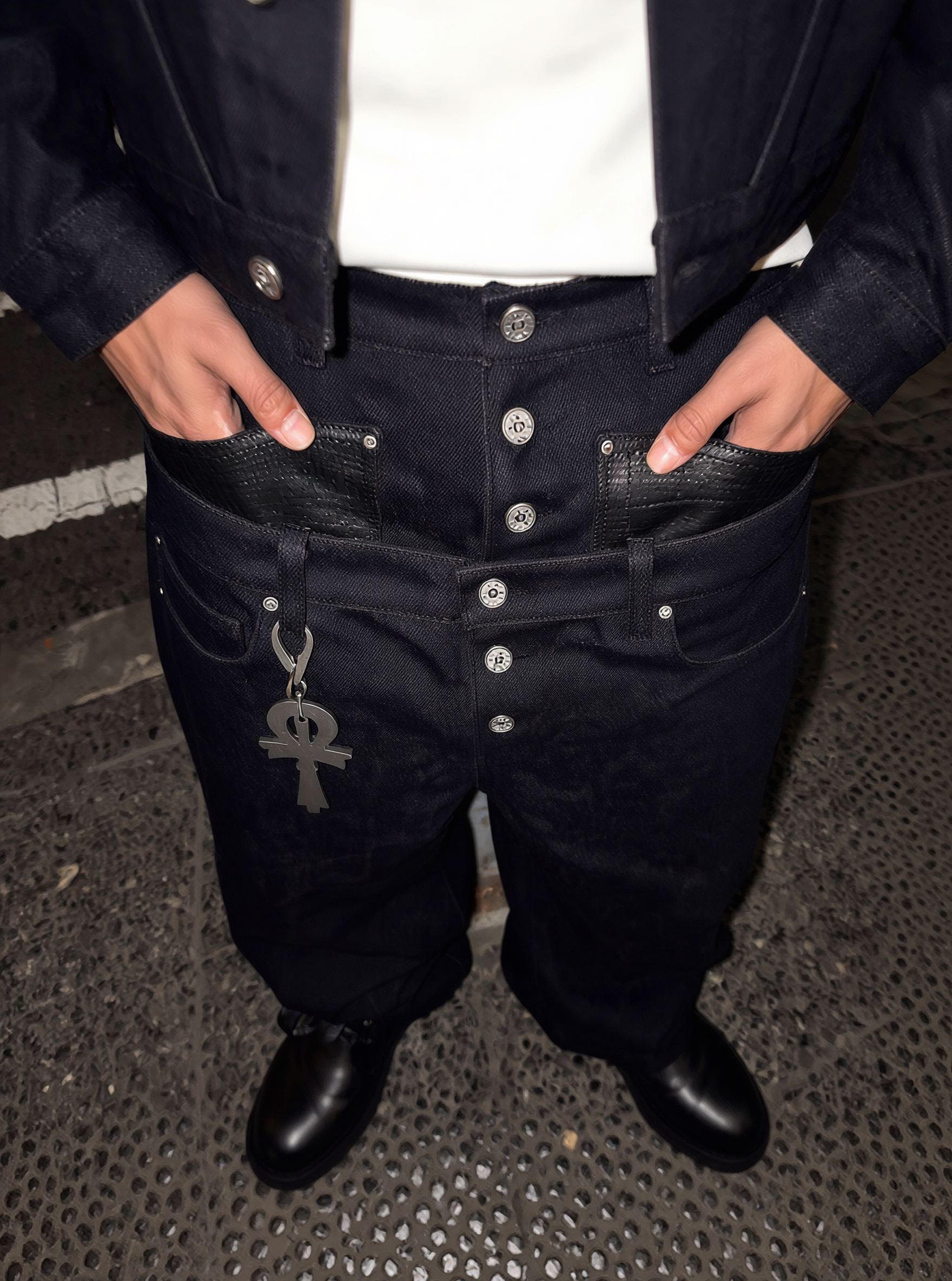QS873B double waist denim