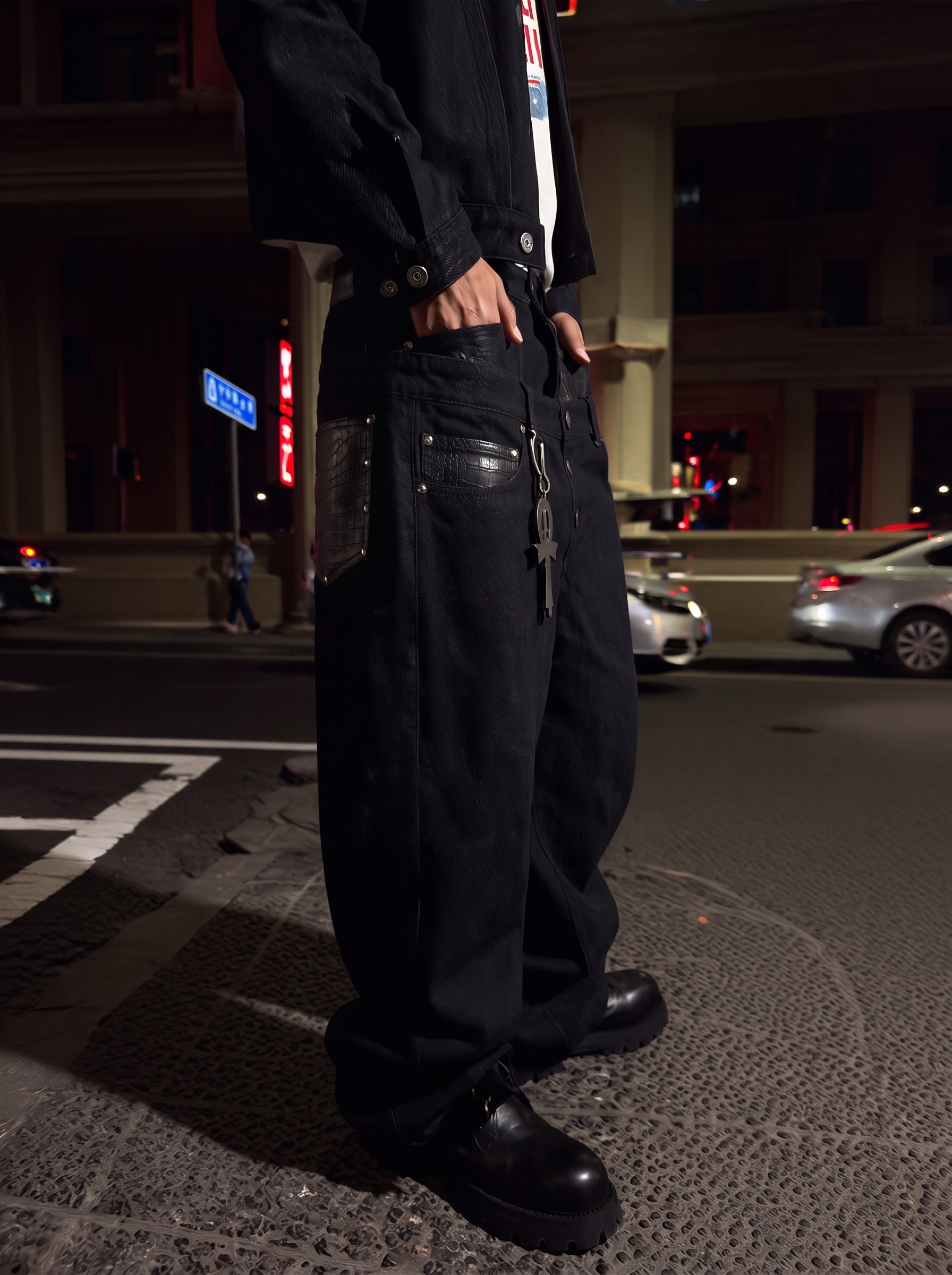 QS873B double waist denim