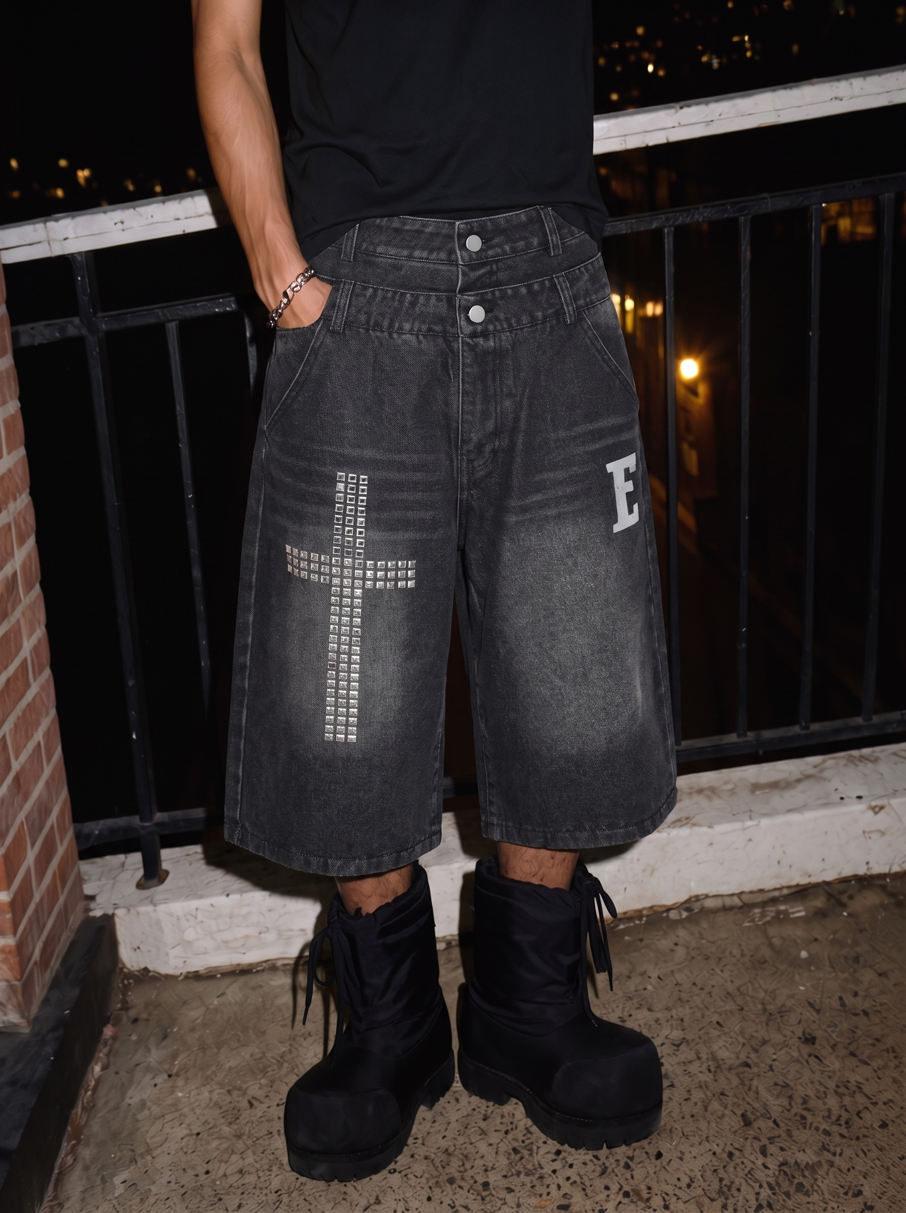 QS879B denim shorts