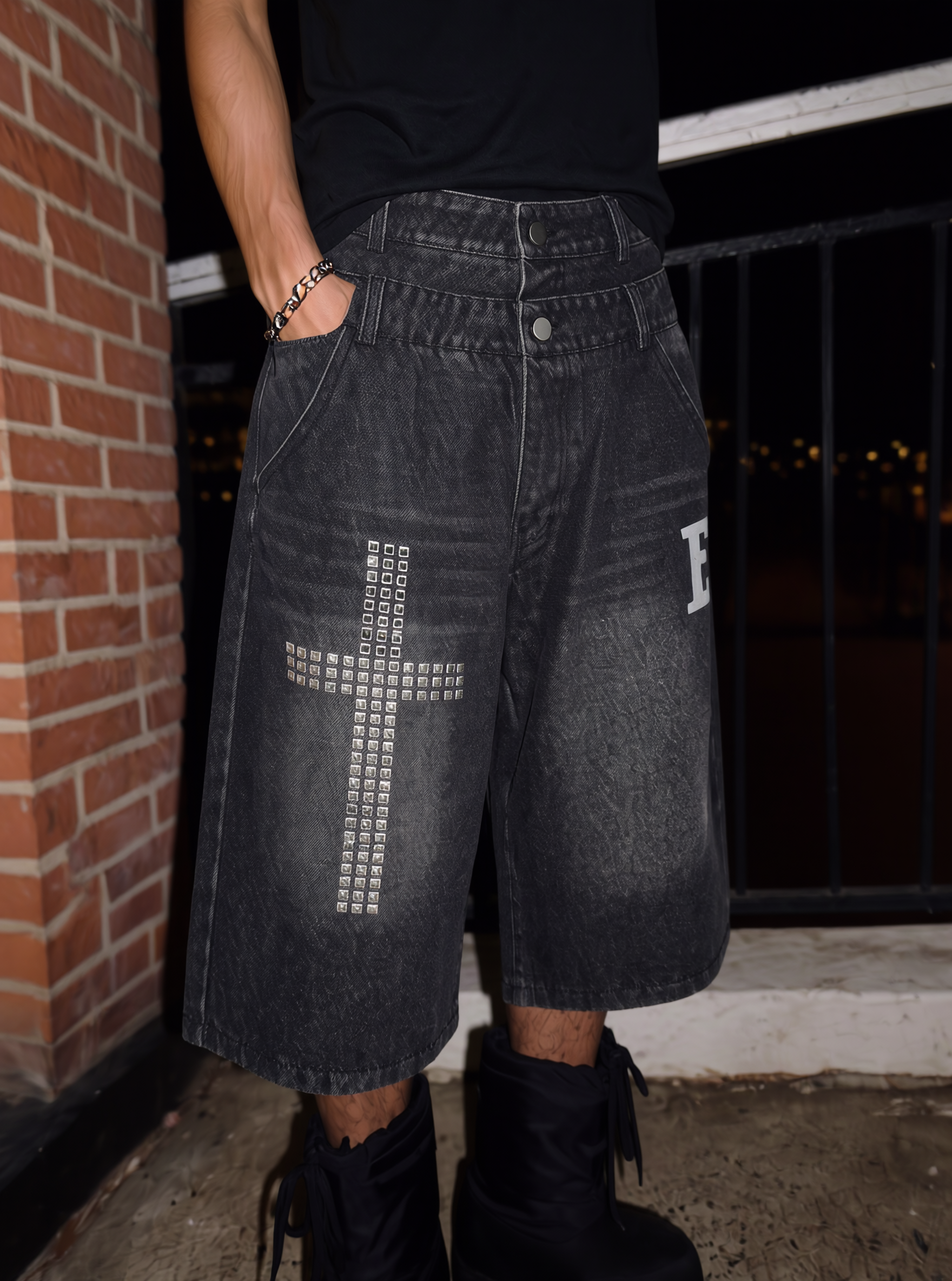 QS879B denim shorts